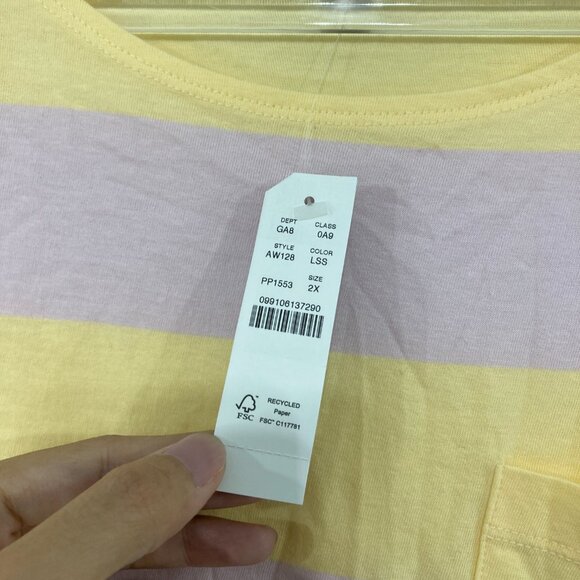 New J. Crew size 2X Striped Cotton Stretch Crew Neck Relaxed Long Sleeve Top - Picture 3 of 10